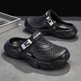 thumbnail image 2 of HXWCHs Clogs for Men on Rubber Clogs Summer Water Shoes Gardening Shoes Size: 9 Black, 2 of 9