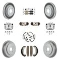 thumbnail image 1 of Transit Auto Front Rear Disc Brake Caliper Coated Rotors Drums Ceramic Pads Shoes Wheel Cylinders and Hardware Kit (11Pc) for Car Saturn Ion Chevrolet Cobalt Pontiac Pursuit KCG-101258N, 1 of 11