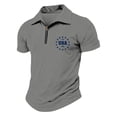 thumbnail image 2 of LNZGNM Men's 4th of July Polo Shirt USA 250th Anniversary Quarter Zip Golf Shirt Short Sleeve 1776-2026 Golf Polos Stylish Summer Tops,Gray 2XL, 2 of 4