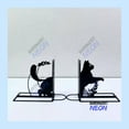 thumbnail image 2 of Handmadetneonsign Cute Cat Metal Bookends, Cat Table Bookshelf Decor, Animal Metal Desk Decor 92039, 2 of 4