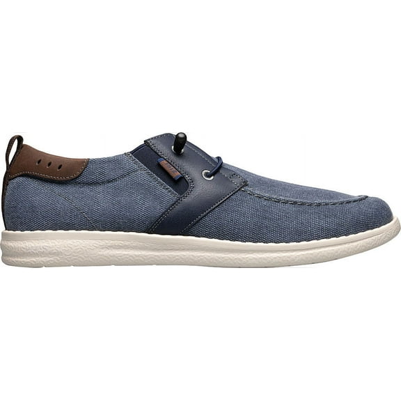 Nunn Bush Mens Brewski Moc Toe Slip-on Canvas Knit Loafer with Elastic Bungee 9 Navy