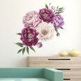 thumbnail image 2 of Adhesivos de pared elegantes con forma de peonía, diseño floral, color morado, extraíble, 40 x 60 cm, 2 of 2