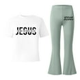 thumbnail image 5 of G`irls Clothes 2 Piece Cute Jesus T-shirt & Flared Pants/Cargo Pants Spring Outfits for Teen G`irls 5-14Y, 5 of 5