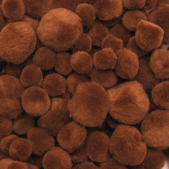 Colorations Pom-Poms, Brown - 100 Pieces