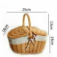 thumbnail image 5 of Simple Cute Wicker Carry-on Handle Storage Baskets Picnic Basket with Lid Fruit Food Basket Home Organization Accessories 2024, 5 of 5