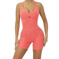 thumbnail image 2 of Wyongtao Women's Sexy Bodysuit Workout Rompers One Piece Summer Outfits Shorts Jumpsuits Gym Yoga Clothes,Orange S, 2 of 7