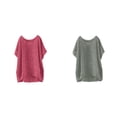 thumbnail image 1 of (Lot de 2) Kcodviy Chandail Décontracté à Enfiler Manches pour Femmes Hauts d'Été pour Femmes T-Shirt Mince Court Chemise anti-UV pour Femme Haut Blouse Ample Chemise Habillée Coupe Classique pour Femme Blouse, 1 of 9