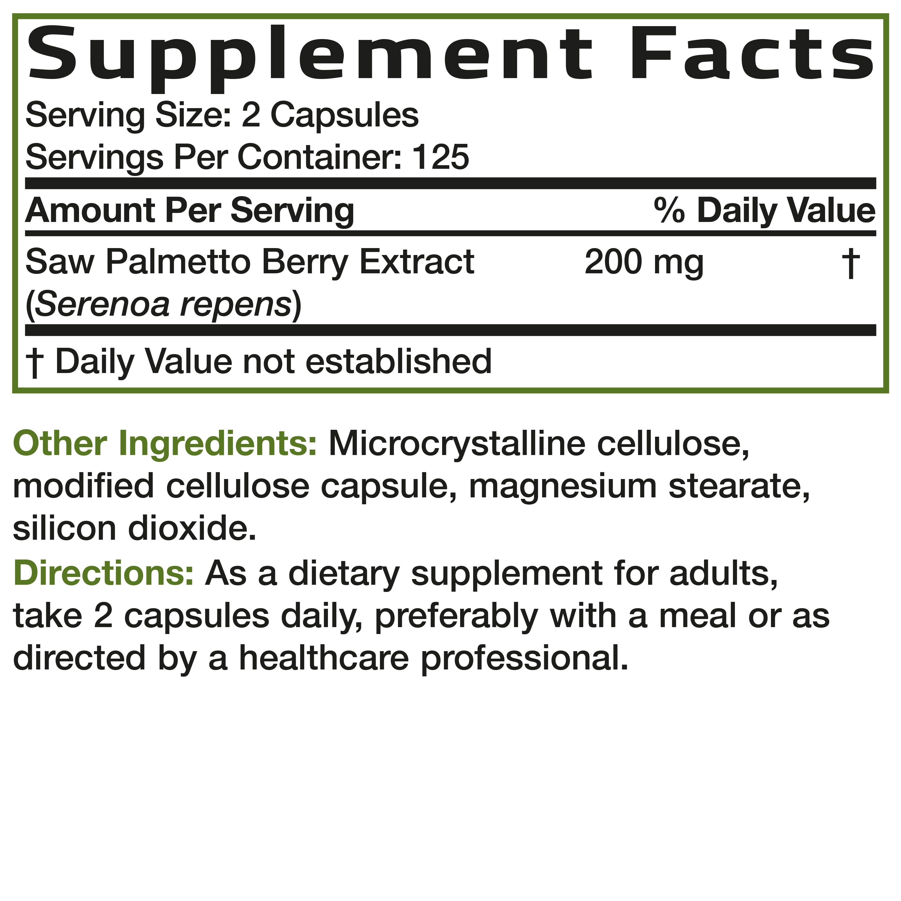 Bronson Saw Palmetto  Extra Strength Supports Healthy Prostate Function & Urinary Health Support - Non GMO, 250 Vegetarian Capsules