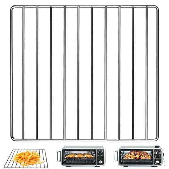 GCQ Replacement Wire Rack Compatible with Ninja Foodi SP301 SP351 18 QT Countertop Toaster Oven, 13.5 x 12.3 Inch Square Silver Stainless Steel, Grill Baking Tray Accessory, Dishwasher Safe