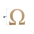 thumbnail image 2 of Wooden Greek Letter Omega - Fraternity/Sorority - Premium MDF Wood Letters (6 inch, Omega), 2 of 5