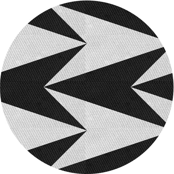 Ahgly Company Indoor Round Patterned Midnight Gray Area Rugs, 3' Round