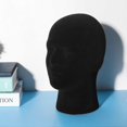 thumbnail image 3 of Male Styrofoam Foam Mannequin Manikin Head Model Wigs Glasses Cap Display Stand Black, 3 of 5