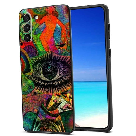 Compatible with Samsung Galaxy S22 Phone Case, Abstract-Psychedelia-Hippie-42 Case Silicone Protective for Teen Girl Boy Case for Samsung Galaxy S22