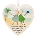thumbnail image 2 of True Friendship Sea Glass Ornament,Shine Like 2D Heart-Shaped Sea Glass Friendship Keepsake for Christmas Tree Hanging Ornament, Handcrafted Ocean-Inspired Pendant Decor for Best Friends 3.54", 2 of 7