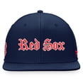 thumbnail image 2 of Men's Fanatics Branded Navy Boston Red Sox Gothic Script Fitted Hat, 2 of 4