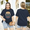 thumbnail image 3 of XCHQRTI Flower Butterfly Women Plus Shirt Patriotic Graphic Tshirt USA Flag Shirt Short Sleeve Tee, 3 of 9
