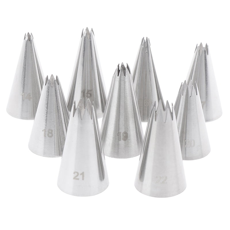 Ateco 870  10 Piece French Star Tube Set Stainless Steel Pastry Tips Sizes 0 