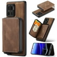 thumbnail image 1 of SaniMore Case for Motorola Moto X30 Pro 6.7" 2022, PU Leather Case Detachable Magnetic Zipper Wallet Card Slots Kickstand Wireless Charging Anti-drop Shockproof 360°Protection Case, Brown, 1 of 7