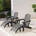 thumbnail image 2 of JUSTLET 5-Piece Adirondack Chair Set W/ Ottoman and Side Table, Adjustable Backrest Adirondack Chair, Gray, 2 of 8