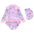 thumbnail image 4 of BOOMNY Toddler Girls 2 Peice Swimsuits Long Sleeve Bathing Suit for Kids Cartoon Graphic Lightweight Summer Vacation Beach Swimwear, 4 of 4