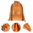 thumbnail image 2 of EeaseCA Silk Drawstring Bag Chinese Style Jewelry Pouch Storage Bag for Wedding Party (Orange, Random Pattern), 2 of 8