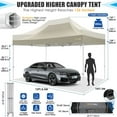 thumbnail image 3 of COBIZI 10x15 Canopy Tent Heavy Duty Pop Up Canopy Tent for Parties Event Wedding Commercial Easy Up Canopy with Roller Bag,UV 50+ & Upgraded No Water Accumulation, Thick Hexagonal Legs,Khaki, 3 of 10