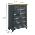 thumbnail image 7 of Roundhill Furniture Clelane Wood 5-Drawer Chest, Slate Blue, 7 of 7