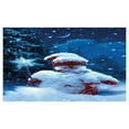 thumbnail image 4 of Christmas Ceramic Toothbrush Holder, Snowman with Magic Wand and Fir Branches Covered with Snow Winter Night, Decorative Versatile Countertop for Bathroom, 4.5" X 2.7", Navy Blue Red White, 4 of 4