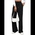 thumbnail image 3 of Pantalones Deportivos Casuales para Mujer, de Pierna , Holgados, con Cordón Ajustable, Cintura Alta, Elásticos y Bolsillos. Negro M, 3 of 10