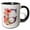 Black/White, variant on 3drose, Pretty Floral Monogram G, 11oz Two-tone Black Mug