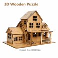 thumbnail image 3 of Juguetes de construcción de madera 3D para niños, modelo de cabaña acogedora, casa de madera hecha a mano, juguetes educativos para niños, niñas, adultos, regalo de cumpleaños, 3 of 4