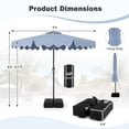 thumbnail image 2 of Costway 9 FT Patio Umbrella with Weighted Base Sandbags Push Button Tilt Crank Sturdy Ribs Blue, 2 of 10