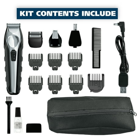 Wahl Lithium Ion All-in-One Beard Trimmer for men - Black/ Silver Model 9888-600