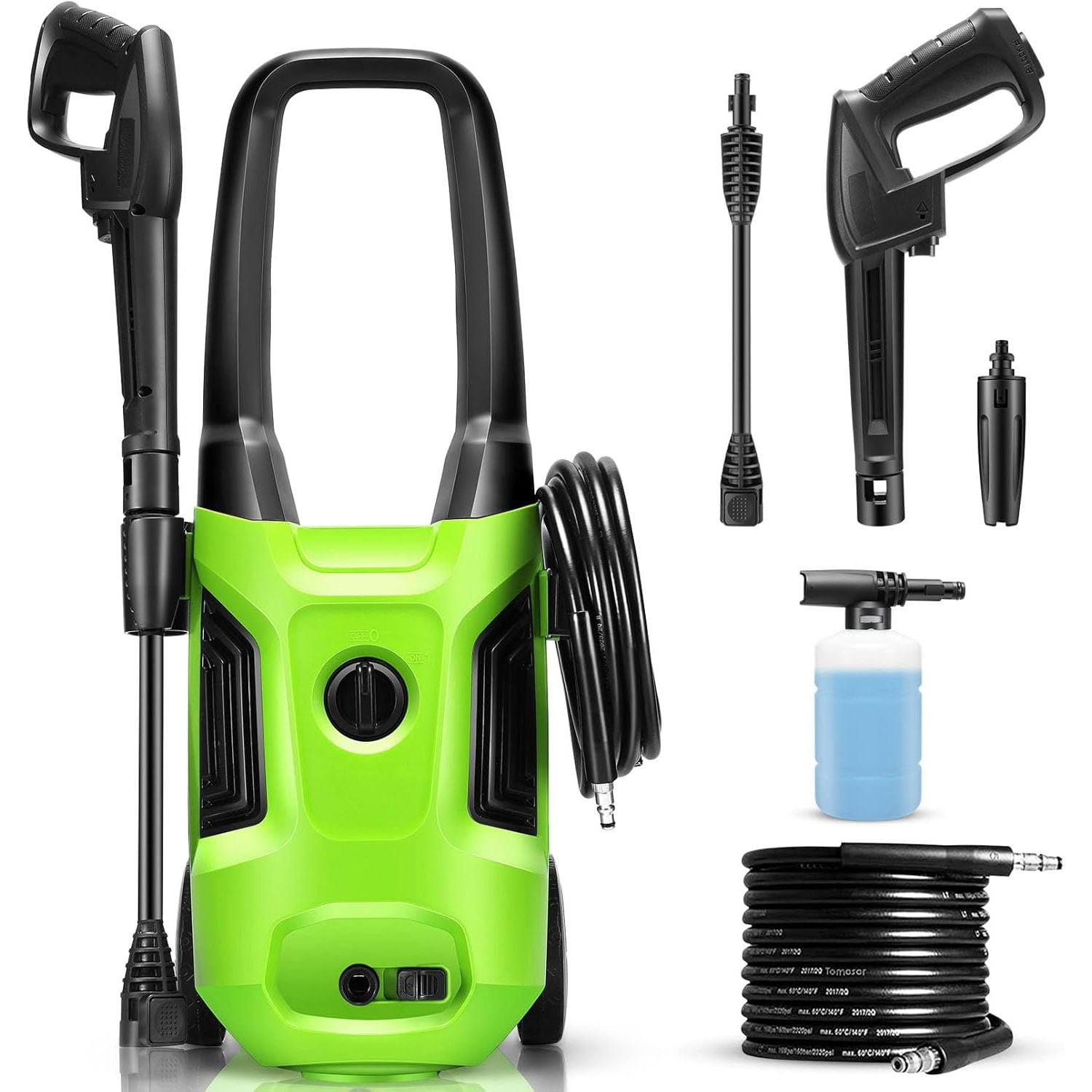 Suyncll 3800 Electric Pressure Washer, 2300PSI Professional Electric Pressure Cleaner Machine with Adjustable Spray Nozzles, Foam Cannon, 1800W High Power Washer, IPX5 Car Wash Machine/Car/Driveway