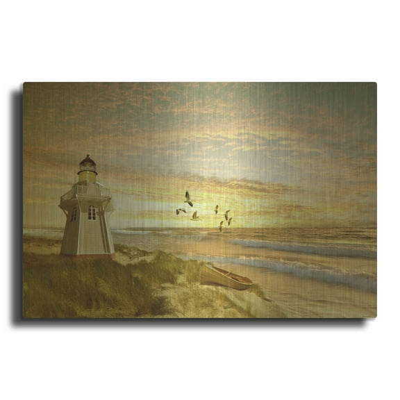 Luxe Metal Art 'Pacific Sunset 6' by Carlos Casamayor, Metal Wall Art, 24"x16"