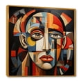 thumbnail image 2 of Designart "Cubism Portrait Inspired by Pablo Picasso II" Fashion Framed Wall Art - Glam Red Woman Abstract Entryway Framed Wall Art, 2 of 6