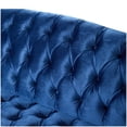 thumbnail image 3 of FFH 73" Velvet Lounge Sofa, 3 Seater Couch with Curved Wooden Legs for Living Room, Dark Blue, 3 of 5