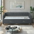 thumbnail image 7 of EBQOSK Daybed with Drawers Upholstered Tufted Sofa Bed, with Button on Back and Piping on Waved Shape Arms Dark Gray Twin, 7 of 7