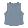 thumbnail image 6 of Gamivast Crop Tops for Women Sleeveless Crew Neck Casual Flowy Muscle Tanks Summer Workout Athletic Shirts Lightweight Loose Fit Comfortable Active Basic Loungewear Sky Blue L, 6 of 7