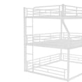 thumbnail image 5 of Harper & Bright Designs Triple Bunk Bed Full XL Over Queen over Queen with Safety Guardrails, Metal Floor Bunk Bed Frame for Boys and Girls, Light White, 5 of 12
