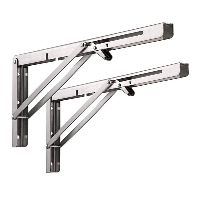 Supports d'Étagère Flottants Gain de Place en Forme de Triangle, Support Pliable en Acier Inoxydable Robuste pour Garage Atelier, Supporte une Charge Max 550 Lbs