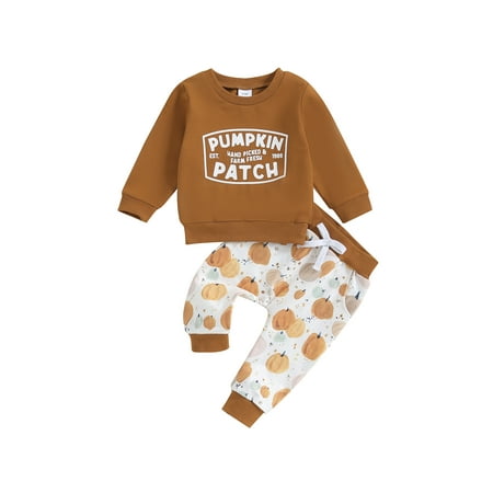 

Bangyeer Baby 2Pcs Halloween Outfits Letter Pullover Tops + Pumpkin Pants