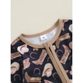 thumbnail image 4 of Suealasg Western Baby Boys Jumpsuit Long Sleeve Boots Cow Hat Print Zipped Romper Bodysuits Newborn Autumn Coming Home Clothes, 4 of 8