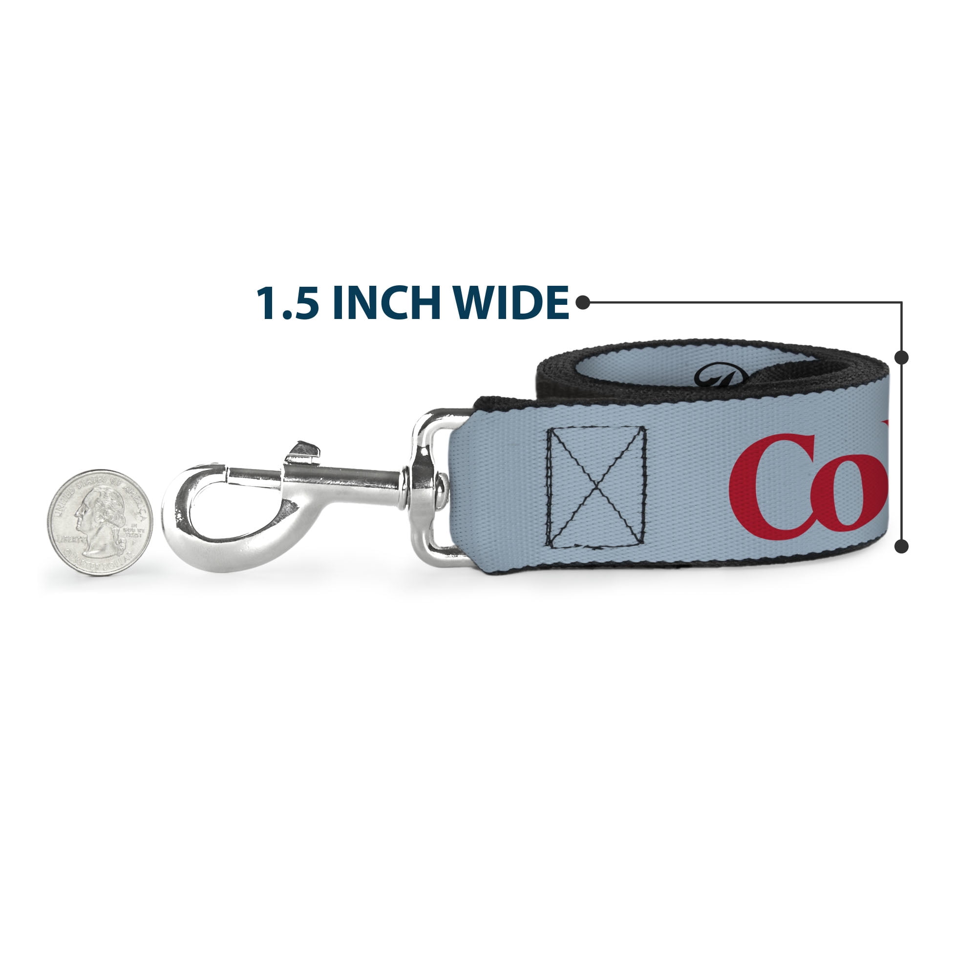 The Coca-Cola Company Pet Leash, Dog Leash, Diet Coke Logo Light Gray Black Red, 6 Feet Long 1.0 Inch Wide