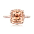 thumbnail image 2 of 10K Rose Gold Natural morganite Cushion Cluster Setting Engagement Ring, 2 of 6