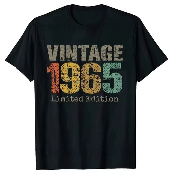 Funny 60th Tee Vintage Legends Born in 1965 60 Years Old Party Women T Shirts Summer Cotton Birthday Gift Idea Men T-shirt