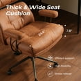 thumbnail image 3 of Toject Ergonomic Office Chair, High Back Big Comfy Home Office Chair with Lumbar Support, Mid-Century Modern Computer Executive Office Chair, Brown, 3 of 8