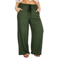 thumbnail image 2 of Axiiglly Wide Leg Pants for Women Plus Size Straight Adjustable Waist Stretch Loose Fit Casual Pants for Hiking/Yoga/Athletic, XL-5XL, 2 of 9