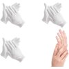 3 Pairs Moisturizing Gloves Over Night Bedtime White Cotton | Cosmetic Inspection Premium Cloth Quality | Eczema Dry Sensitive Irritated Skin Spa Therapy Secure Wristband| One Size Fits Most