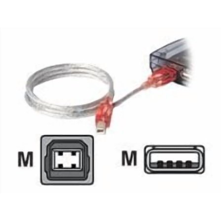 Belkin USB Lighted Cable - USB cable - USB (M) to USB Type B (M) - USB 2.0 - 6 ft - red